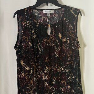 Kasper Evergreen Multi Color Sleeveless Top Size Large NWT
